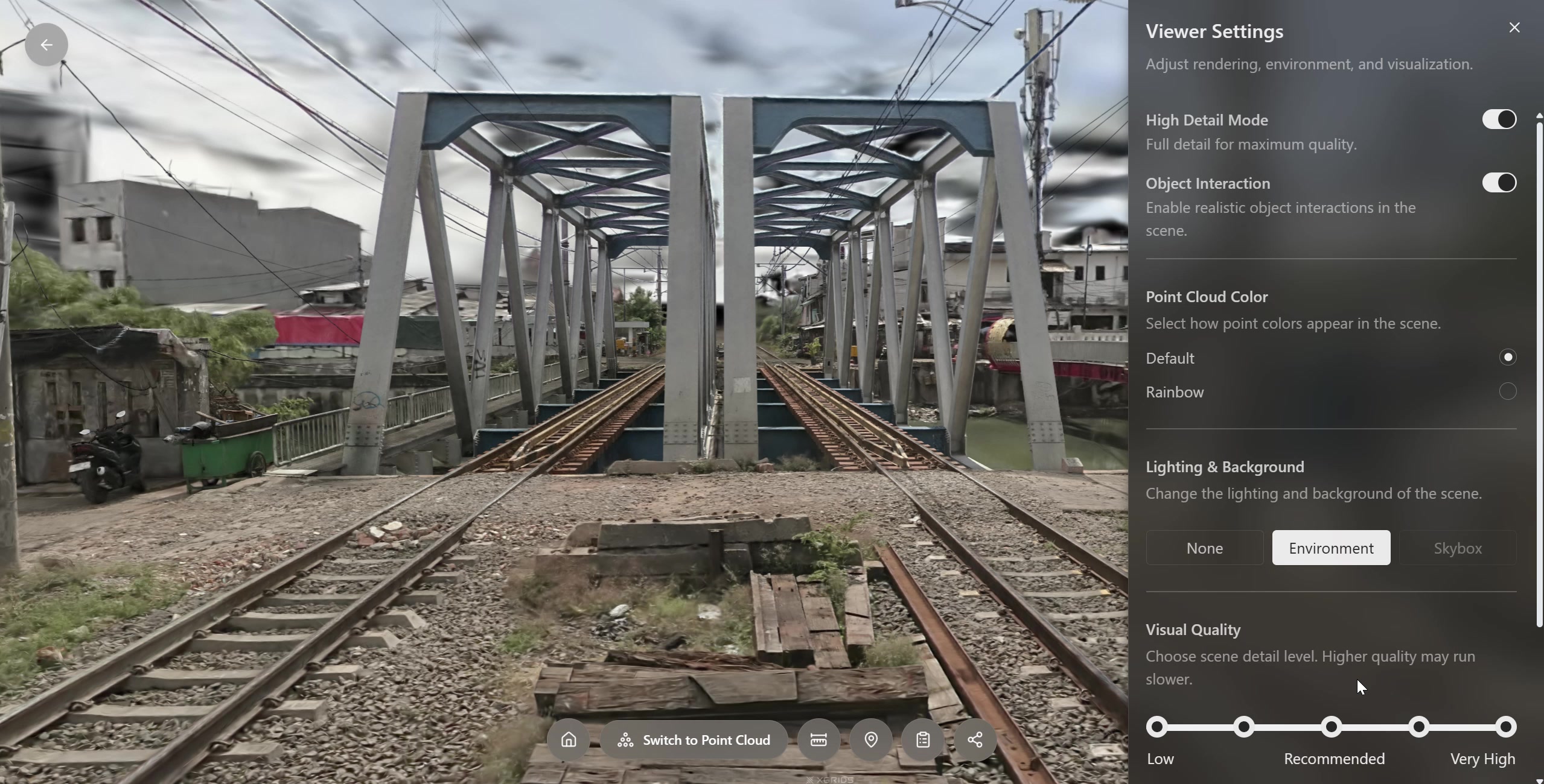 Model 3D koridor railway dan jembatan